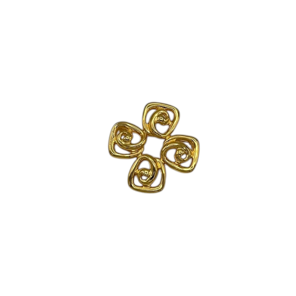 Anne Klein Shiny Gold Cross Classic Brooch 24 Wishes Vintage Jewelry