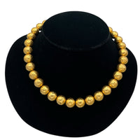Anne Klein Textured Gold Round Ball Chunky Chain Necklace