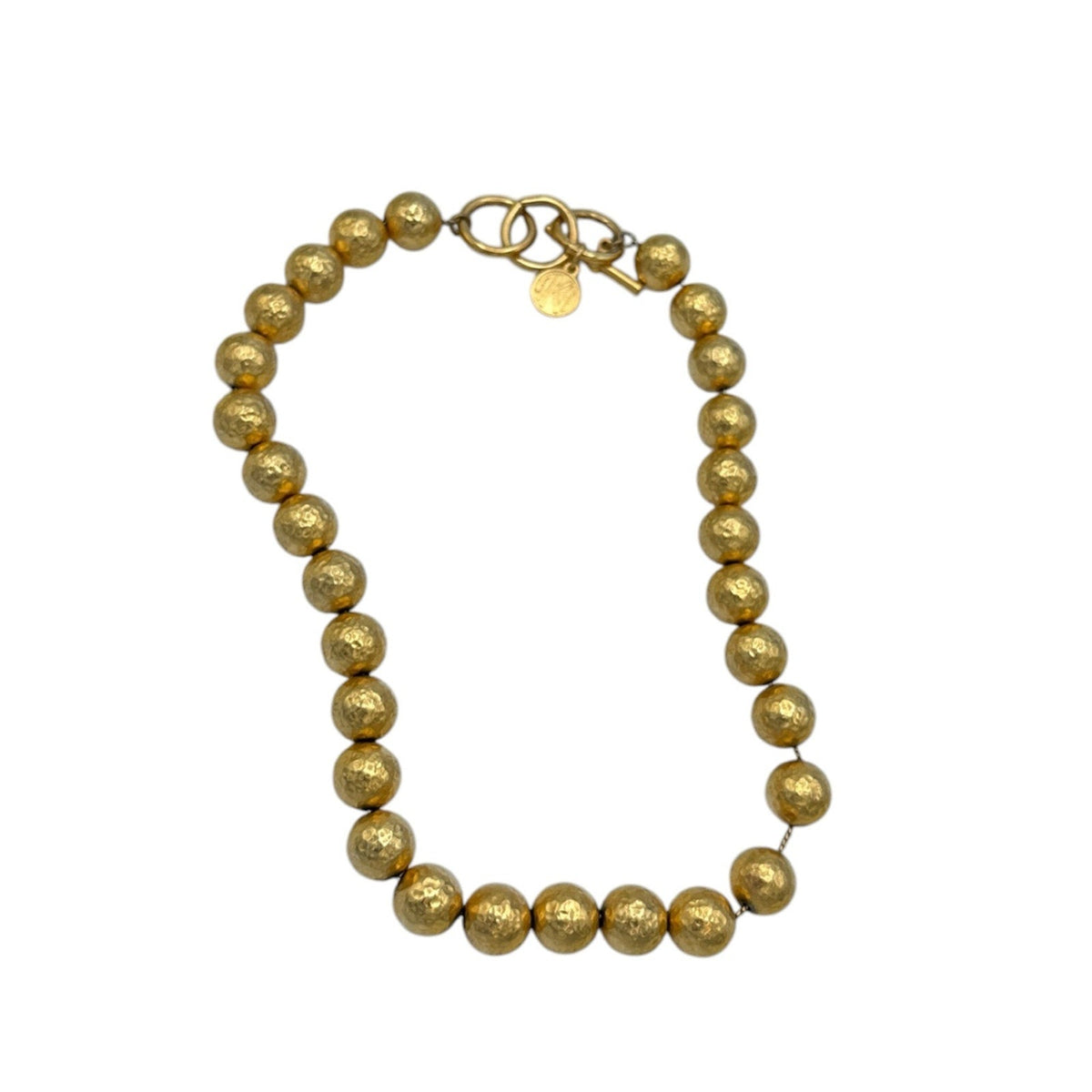 Anne Klein Textured Gold Round Ball Chunky Chain Necklace
