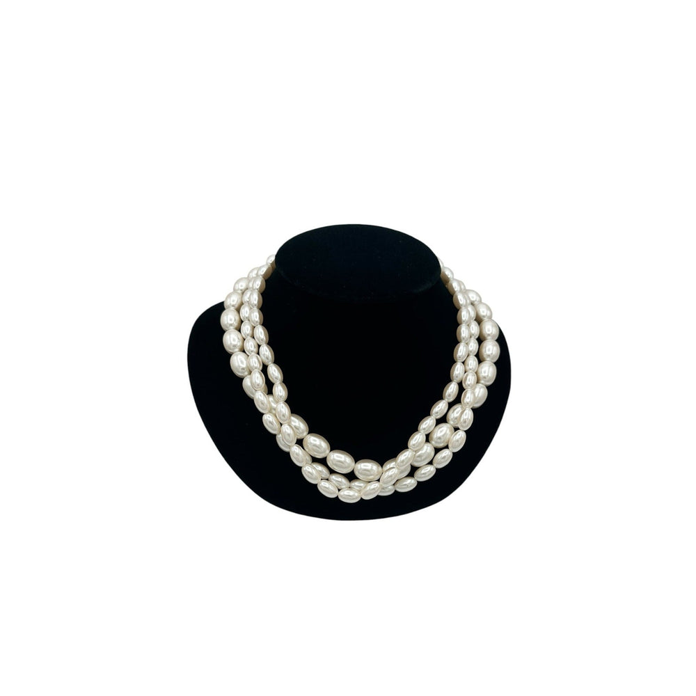 Necklaces & PendantsAnne Klein Three Strand Faux Pearl Necklace Toggle Closure