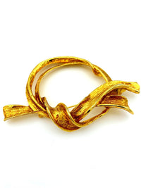 Antigona Paris Classic Large Gold Ribbon Statement Brooch - 24 Wishes Vintage Jewelry