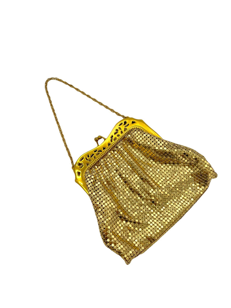 Art Deco Gold Mesh Whiting & Davis Small Vintage Handbag - 24 Wishes Vintage Jewelry