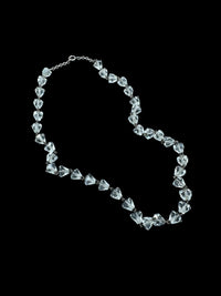 Art Deco Vintage Sterling Silver Faceted Clear Crystals Necklace - 24 Wishes Vintage Jewelry