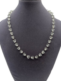 Art Deco Vintage Sterling Silver Faceted Clear Crystals Necklace - 24 Wishes Vintage Jewelry