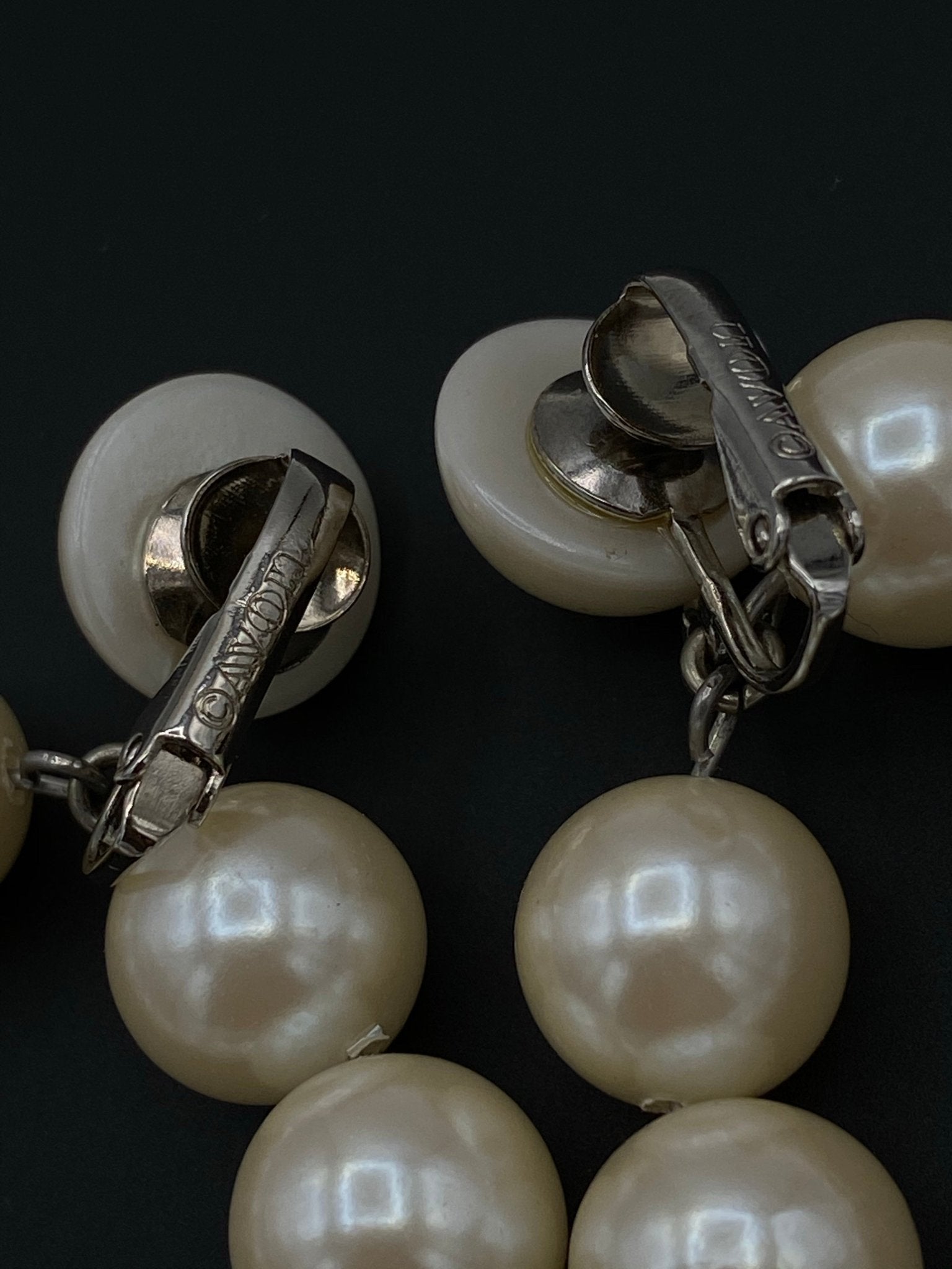 Avon Pearl Hoop Dangle Vintage Clip On Earrings 24 Wishes Vintage Jewelry