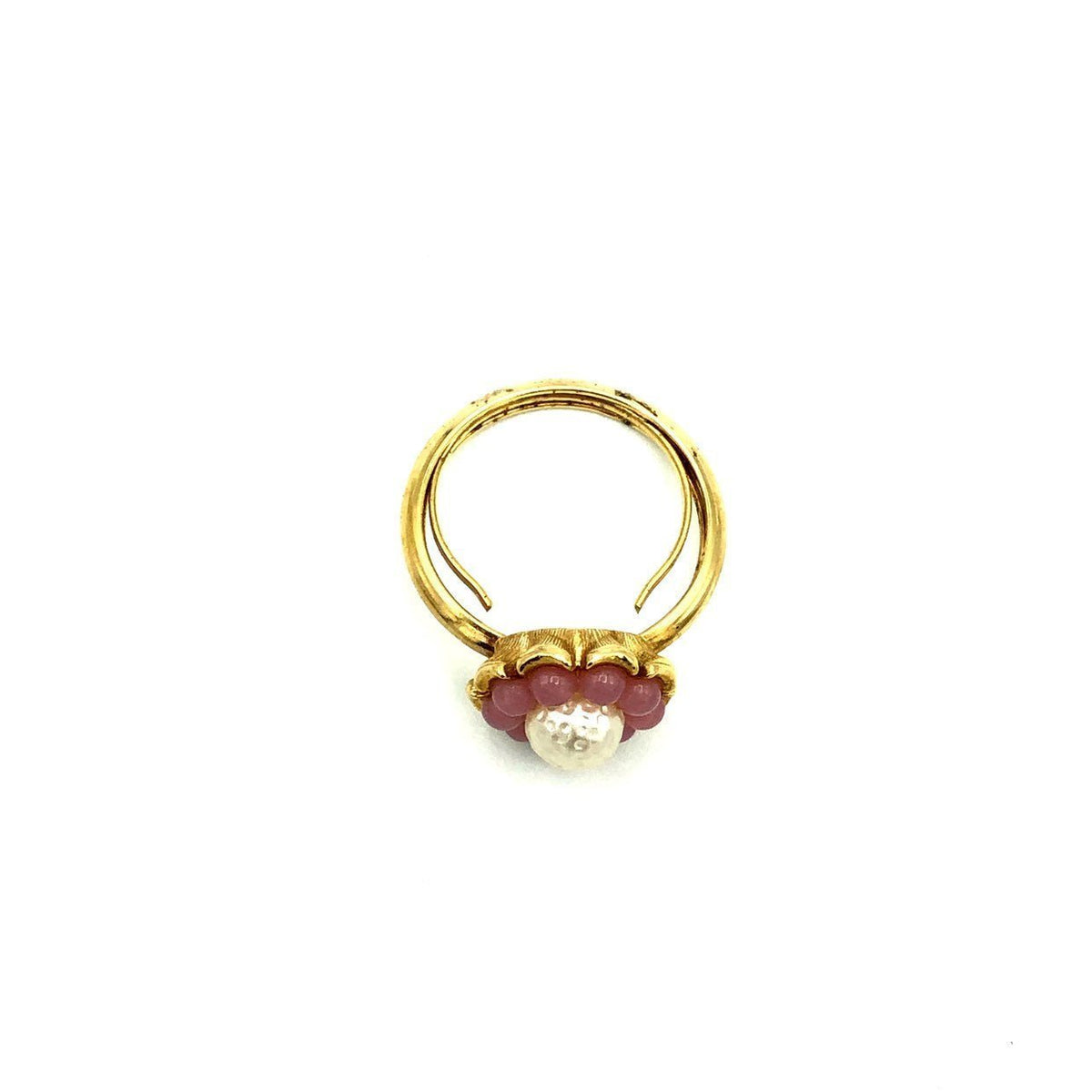 Avon Pearl & Pink Flower Vintage Cocktail Ring - 24 Wishes Vintage Jewelry