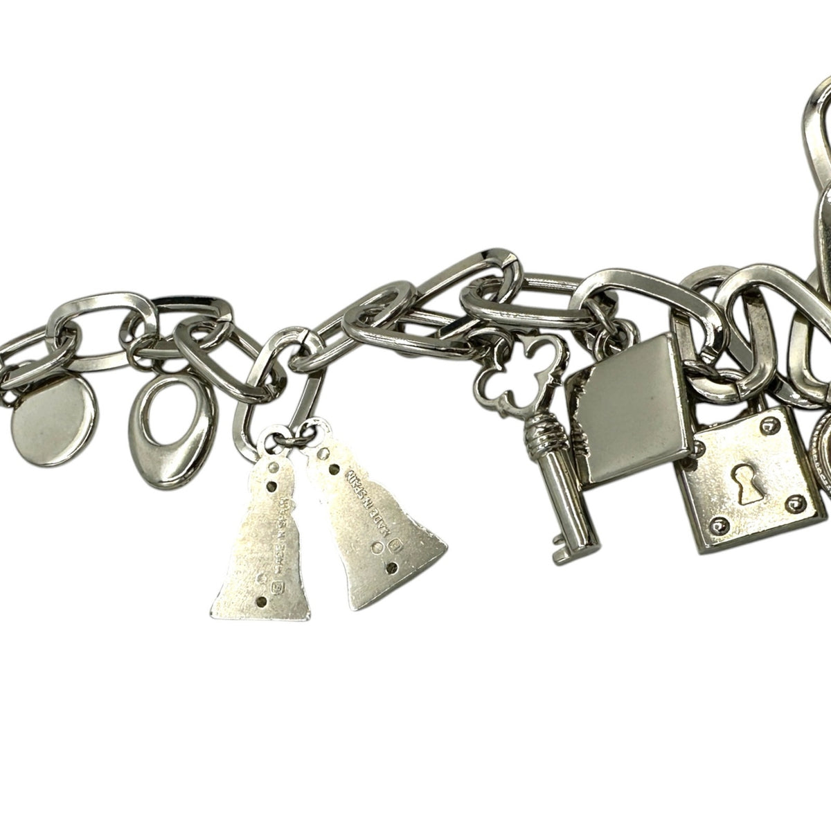 Vintage Escada Silver Chain Charm Statement Belt
