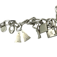 Vintage Escada Silver Chain Charm Statement Belt