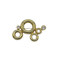 Courreges Gold Open Circle Brooch Vintage Pin