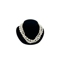 Anne Klein Three Strand Faux Pearl Necklace Toggle Closure