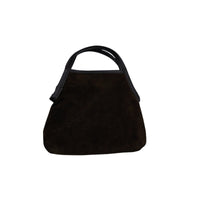 Baby Phat Brown Suede Top-Handle Bag with Gold Chinese Characters