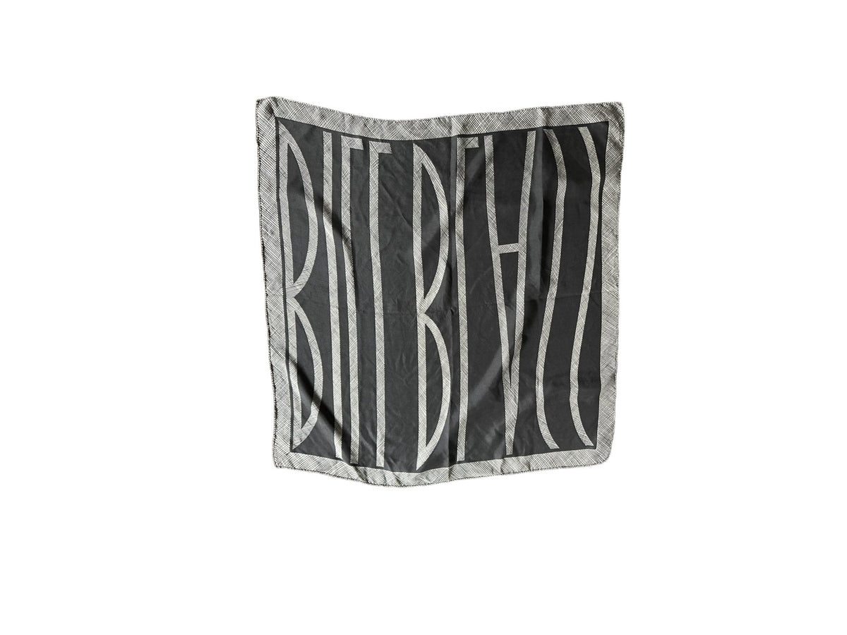 Bill Blass Black & White Geometric Vintage Square Silk Scarf - 24 Wishes Vintage Jewelry