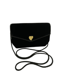 Black Velvet Small Crossbody Handbag - 24 Wishes Vintage Jewelry