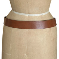 AccessoriesBronzino Wide Brown Leather Belt with Brass Buckle