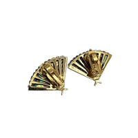 Butler Gold Abalone Fan Brooch & Clip - on Earring Vintage Jewely Set 24 Wishes Vintage Jewelry
