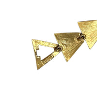 Butler Gold Abalone Geometric Triangle Link Bracelet Vintage Iridescent Statement Jewelry 24 Wishes Vintage Jewelry