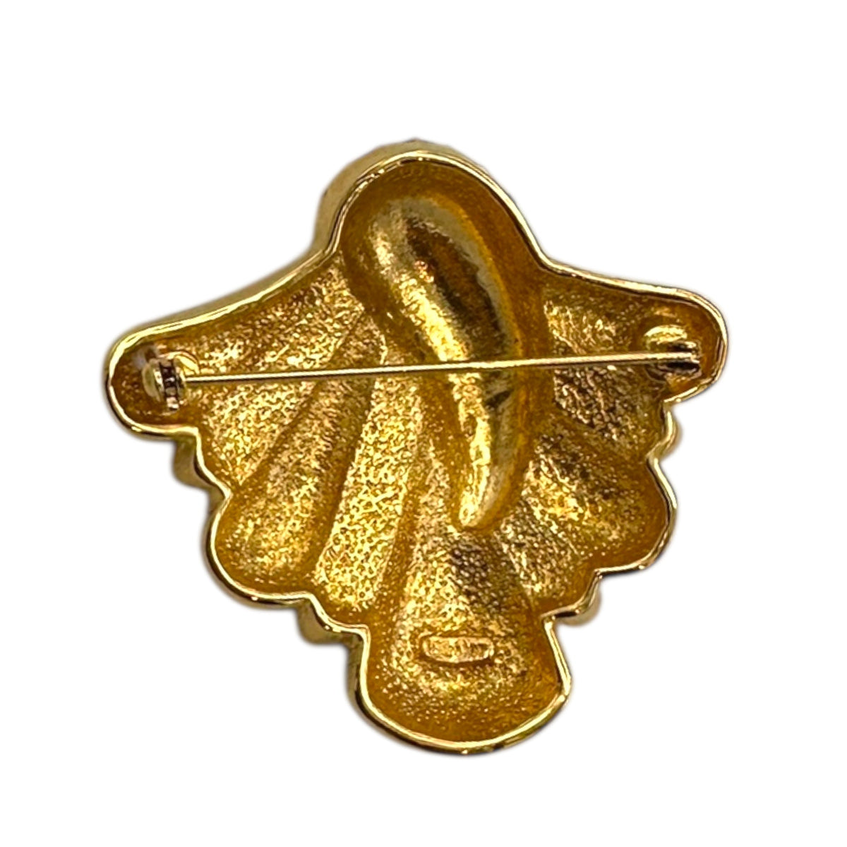 Butler Gold Textured Art Deco Abstract Brooch Pin Vintage Crystal Fan Statement Jewelry 24 Wishes Vintage Jewelry