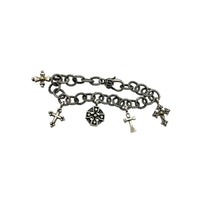 Ann King Crosses Of The World Sterling Silver Charm Bracelet 18K Gold