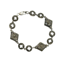 Judith Jack Sterling Silver Marcasite Camphor Glass Bracelet