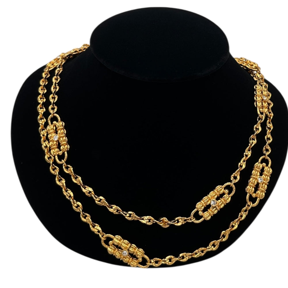Necklaces & PendantsCamrose & Kross Jacqueline Kennedy JBK Camrose Kross Double Paperclip Station Necklace with Rhinestones