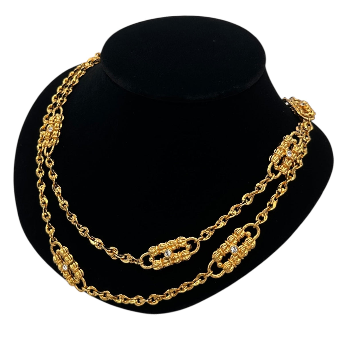 Necklaces & PendantsCamrose & Kross Jacqueline Kennedy JBK Camrose Kross Double Paperclip Station Necklace with Rhinestones