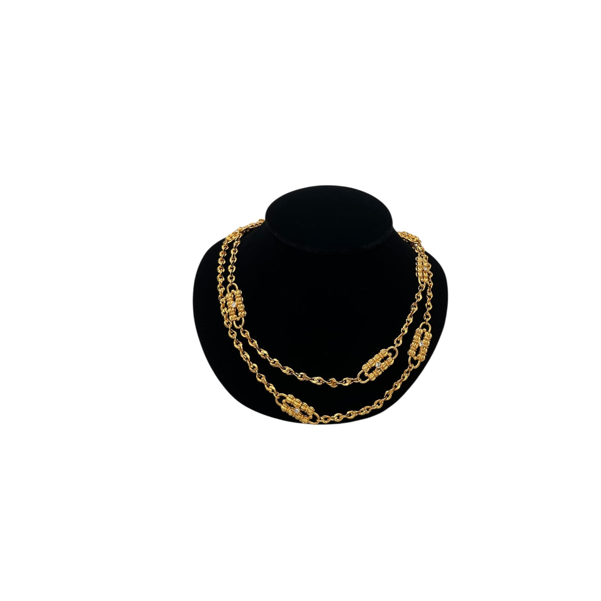 Necklaces & PendantsCamrose & Kross Jacqueline Kennedy JBK Camrose Kross Double Paperclip Station Necklace with Rhinestones