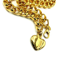 Carolee Gold Chain Heart Charm Vintage Belt - 24 Wishes Vintage Jewelry