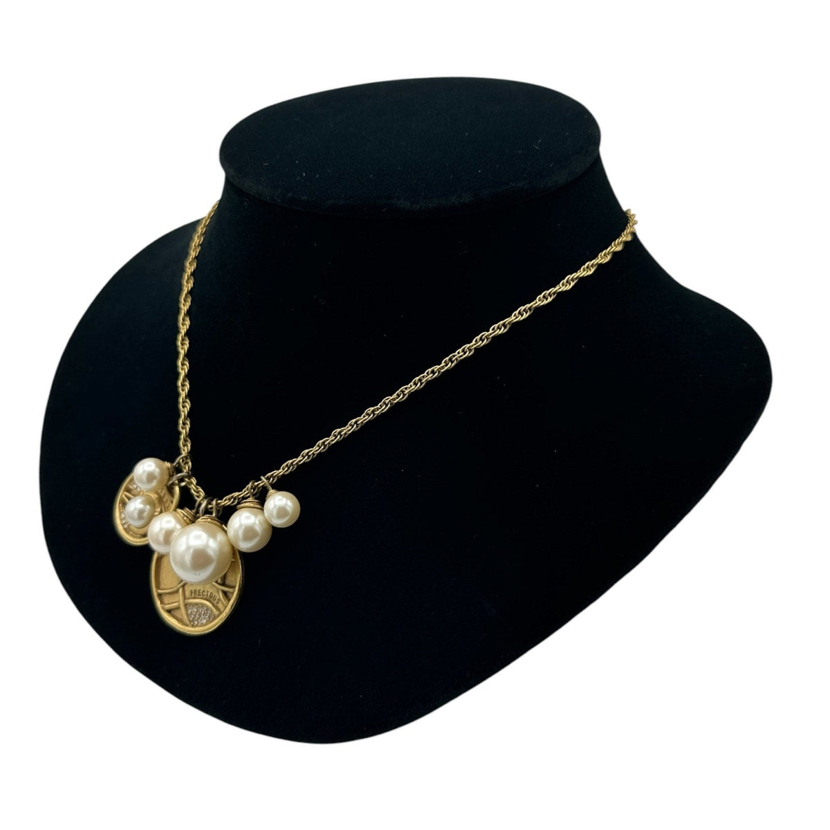 Necklaces & PendantsCarolee Gold Pearl Medallion Charm Long Rope Chain Necklace