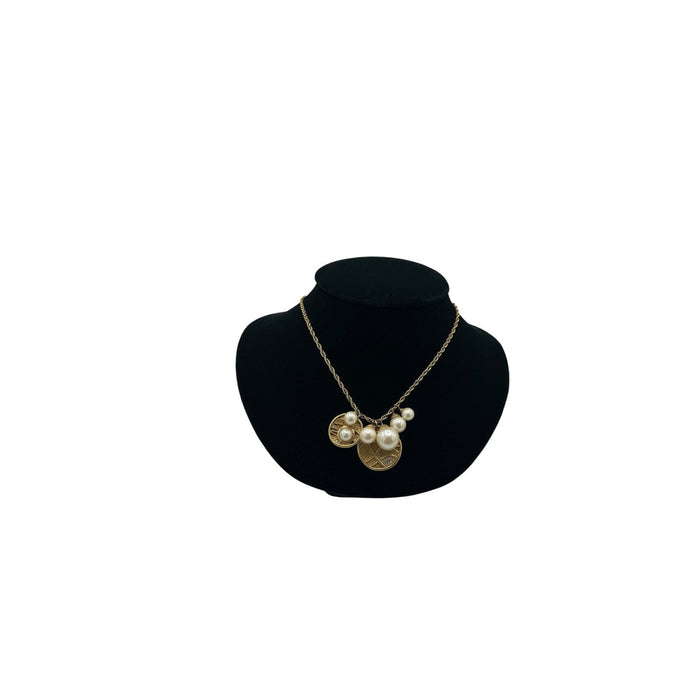 Necklaces & PendantsCarolee Gold Pearl Medallion Charm Long Rope Chain Necklace