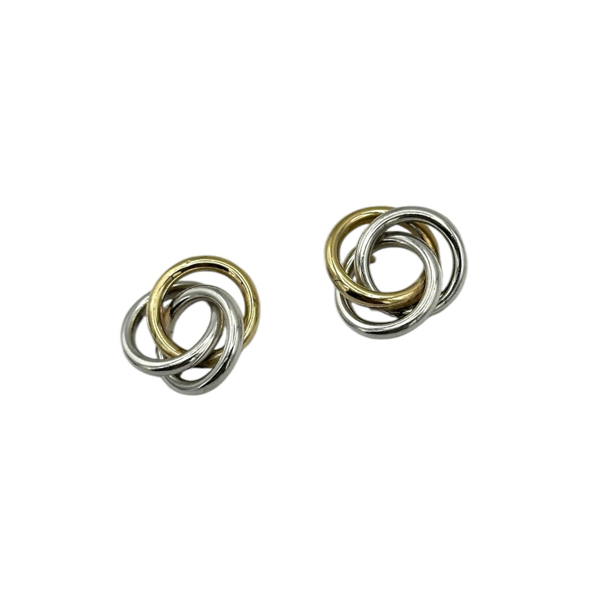Gold Sterling Silver Love Knot Stud Pierced Earrings