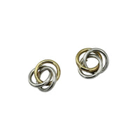 Gold Sterling Silver Love Knot Stud Pierced Earrings