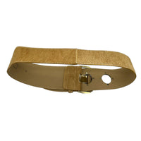 Etcetera Wide Camel Color Leather Oversized Grommet Waist Belt