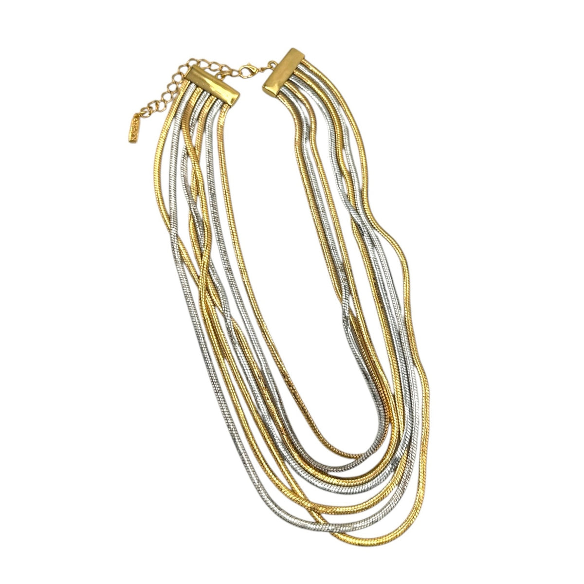 Napier Mix Metal Silver Gold Multi-Chain Necklace