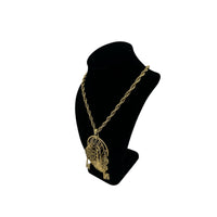 Necklaces & PendantsChatelaine Style Gold Filigree Key Coin Padlock Necklace