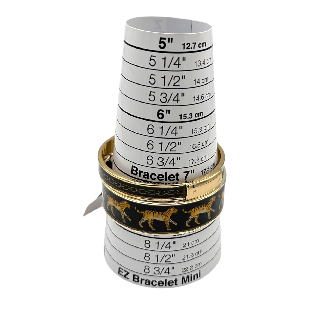 Chico’s Black Enamel Tiger Bangle Bracelet Set Animal Print Statement Jewelry 24 Wishes Vintage Jewelry