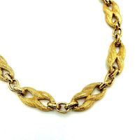 Christian Dior Classic Gold Textured Link Chain Vintage Necklace - 24 Wishes Vintage Jewelry