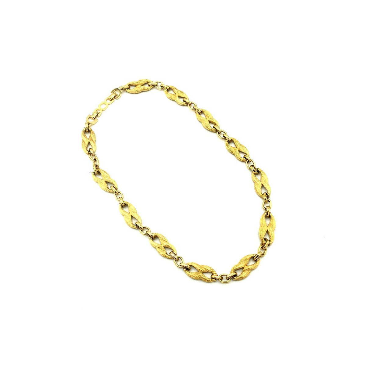 Christian Dior Classic Gold Textured Link Chain Vintage Necklace - 24 Wishes Vintage Jewelry