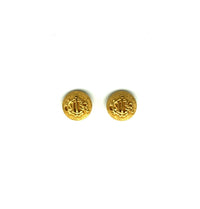 Christian Dior Gold Logo Monogram Vintage Clip - On Earrings - 24 Wishes Vintage Jewelry