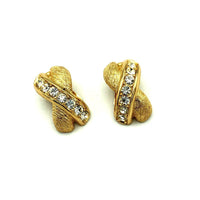 Christian Dior Petite Classic Rhinestone Vintage Clip - On Earrings - 24 Wishes Vintage Jewelry