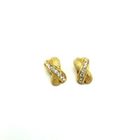 Christian Dior Petite Classic Rhinestone Vintage Clip - On Earrings - 24 Wishes Vintage Jewelry
