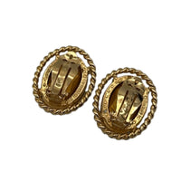 EarringsCiner Gold Frame Light Blue Faceted Crystal Clip-On Earrings