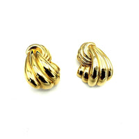 Classic Givenchy Gold Ribbon Vintage Clip - On Earrings - 24 Wishes Vintage Jewelry