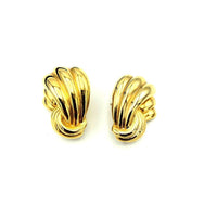 Classic Givenchy Gold Ribbon Vintage Clip - On Earrings - 24 Wishes Vintage Jewelry