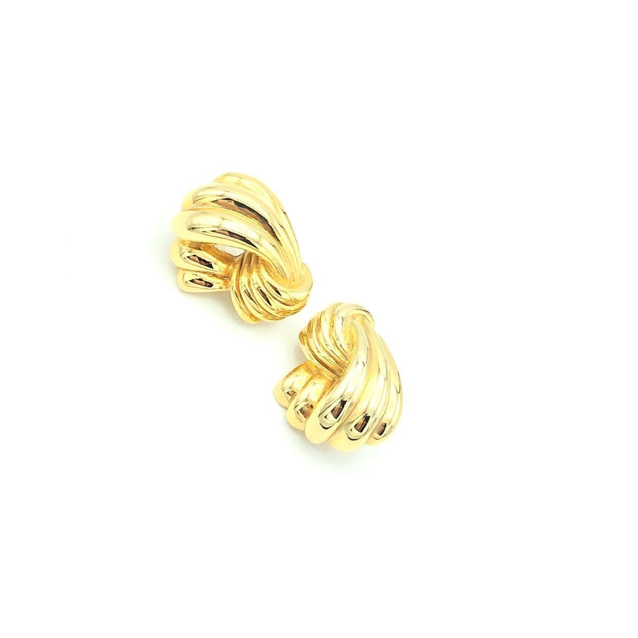 Vintage Givenchy Gold offers Tone and White Clip On Earrings