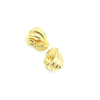 Classic Givenchy Gold Ribbon Vintage Clip - On Earrings - 24 Wishes Vintage Jewelry