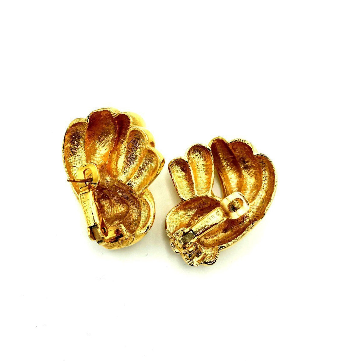 Classic Givenchy Gold Ribbon Vintage Clip - On Earrings - 24 Wishes Vintage Jewelry