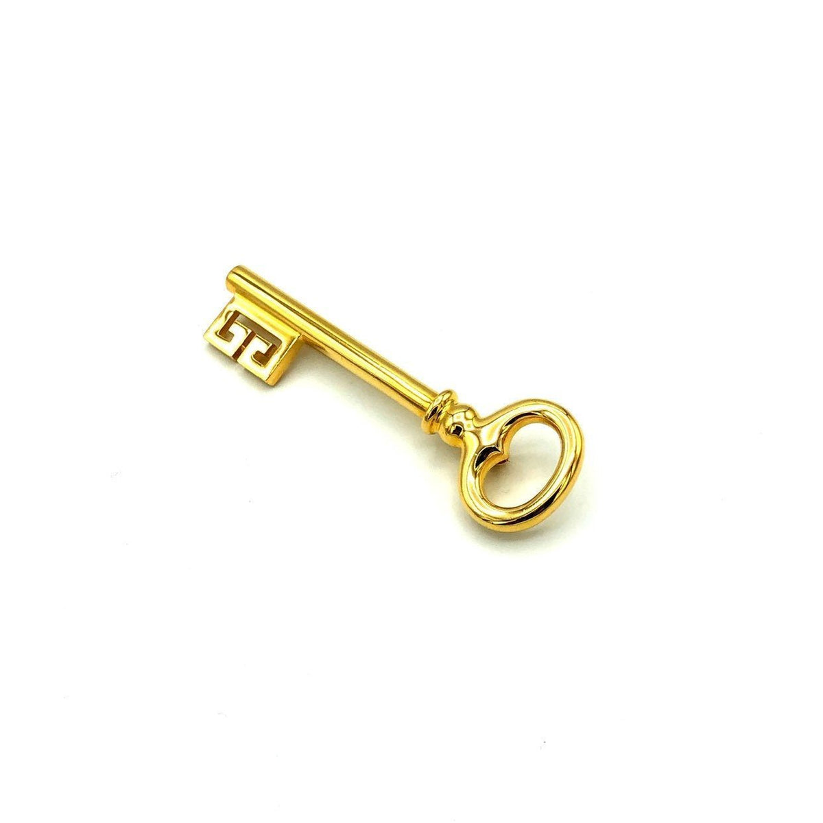 Classic Gold Givenchy Logo Key Vintage Brooch - 24 Wishes Vintage Jewelry