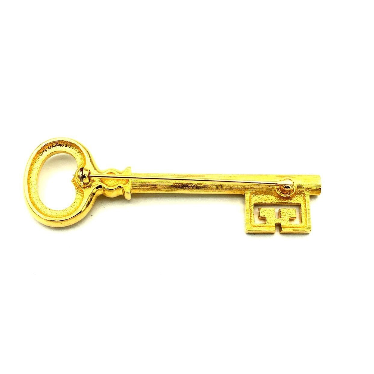 Classic Gold Givenchy Logo Key Vintage Brooch - 24 Wishes Vintage