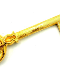 Classic Gold Givenchy Logo Key Vintage Brooch - 24 Wishes Vintage Jewelry