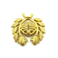 Classic Gold Givenchy Logo Laurels Emblem Vintage Brooch - 24 Wishes Vintage Jewelry